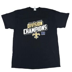 New Orleans‎ Saints 2017 NFC South Division Champions T-Shirt Men's L Black NFL